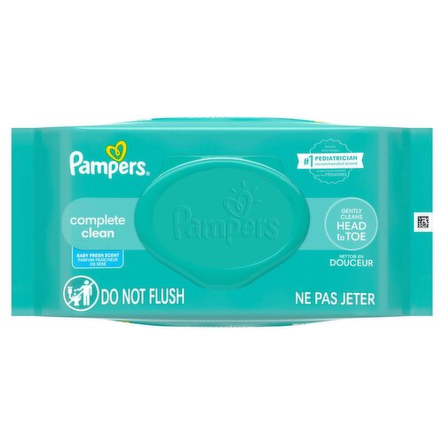 Pampers Baby Wipes Baby Clean Fragrance-Free 72 Count