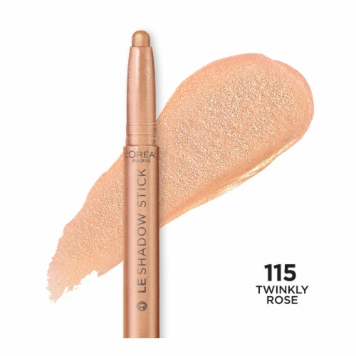L'ORÉAL PARIS Le Shadow Stick Blendable Cream Eyeshadow Stick, 115 Twinkly Rose, 0.049 oz