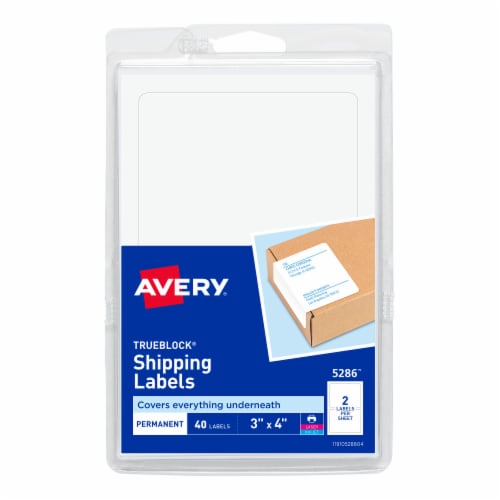 Avery TrueBlock Permanent Inkjet Shipping Labels, 5.5" x 8.5" - White, 50 count