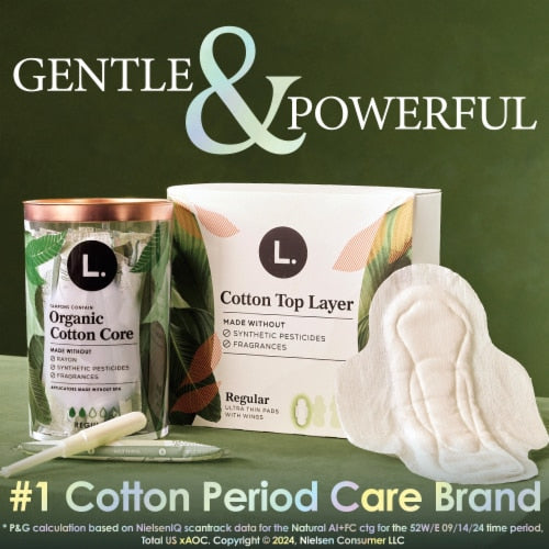 L. Pads Ultra Thin Cotton Top Layer Regular 100 Count