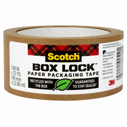 Scotch Box Lock Paper Packing Tape, Kraft Brown