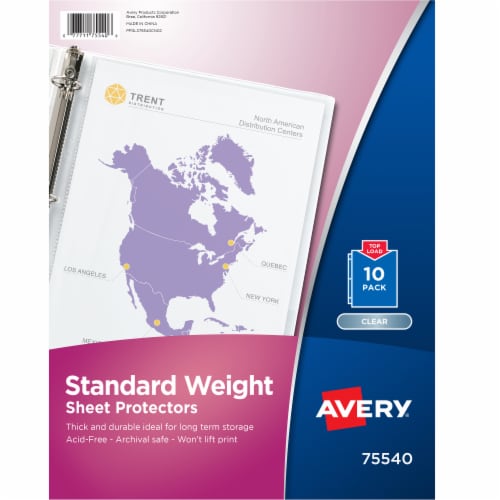 Avery Clear Standard Weight Sheet Protectors, 10 count