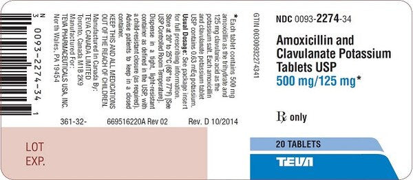 AMOX/POT CLAV TB 250-125MG 30
