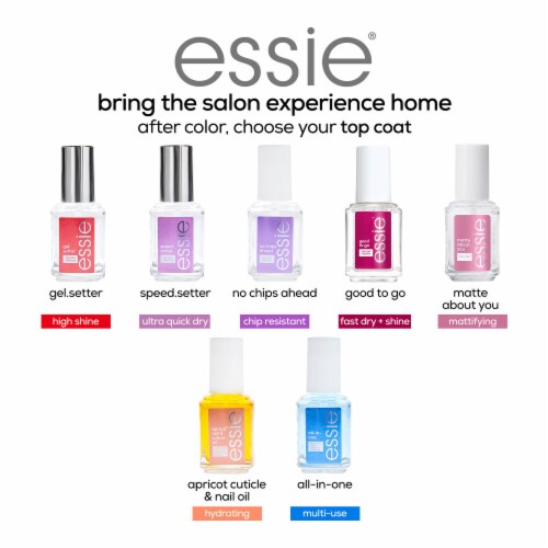 essie Salon-Quality Vegan Nail Polish, No Chips Ahead Top Coat, 0.46 fl oz