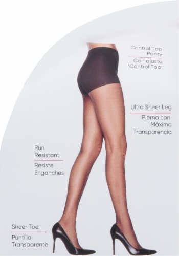 L'eggs Women S Control Top Sheer Tights - Jet Black, Size A