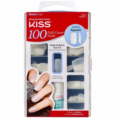 KISS Full Cover Natural Press On Nails - Unlimited, 140 count
