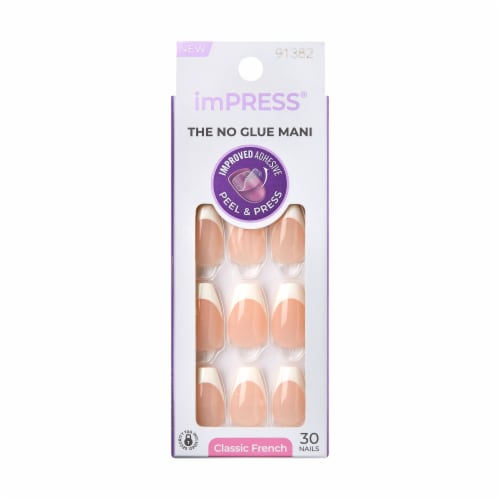Kiss imPress Press-On Manicure Fake Nails - So French