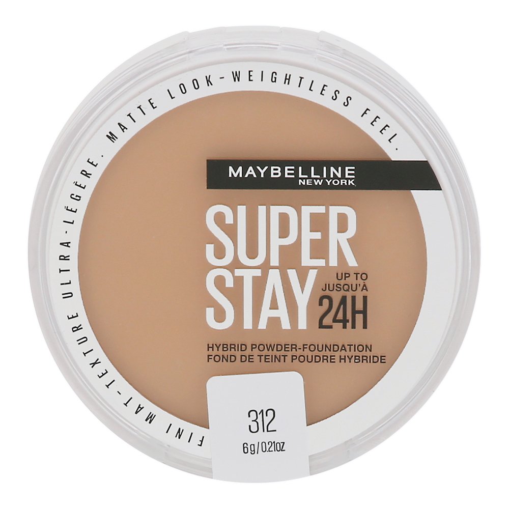 MAYBELLINE New York Super Stay Up To 24Hr Hybrid Powder-Foundation, 312, 0.21 oz