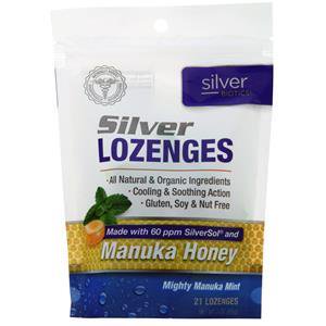 SILVER BIOTICS LOZENGES,W/MANUKA HNY