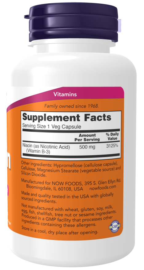 GNP NIACIN FL FREE 500 MG CAP 100