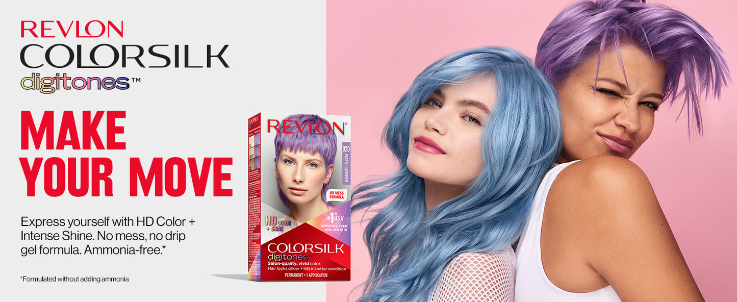 REVLON ColorSilk Digitones Permanent Hair Color with Keratin - 91D Silver Blue