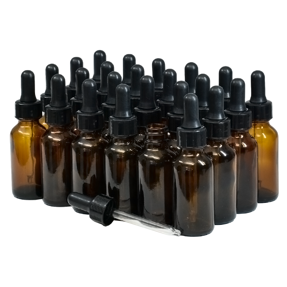 CENTOR APPLCTR 1OZ AMB GLASS BOT/ROD 24