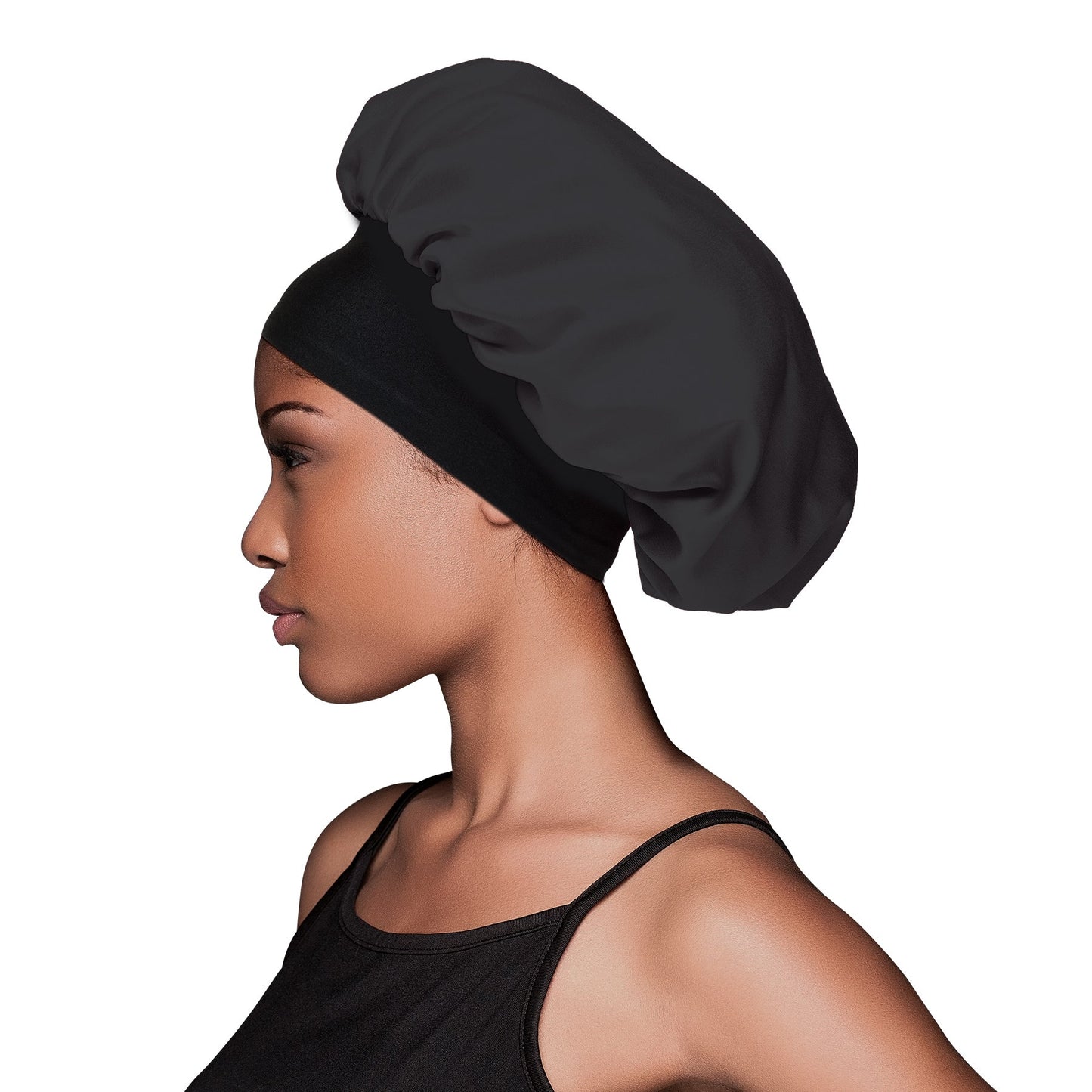 Firstline Evolve Luxe Satin Reversible Bonnet - Black and Cheetah