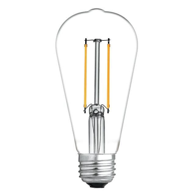 GE Lighting Vintage LED 60 Watt Replacement, Candlelight, ST19 Edison Bulbs, 2 Pack