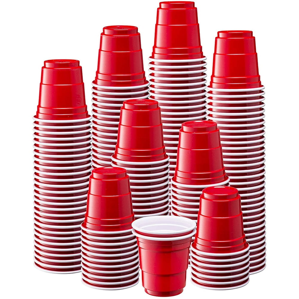 barY3 Disposable Red Mini Shot Glasses - 2 oz, 20 count