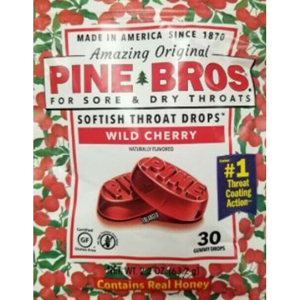 PINE BROS THROAT DROP BAG CHERRY 32CT