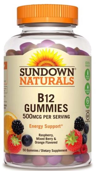 VIT B12 500MCG GF GUMMIES 50CT SUNDOWN