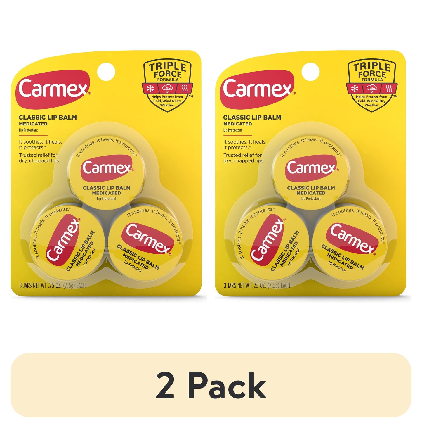 Carmex Lip Balm Jar Small Medicated 3 Pack 0.25oz