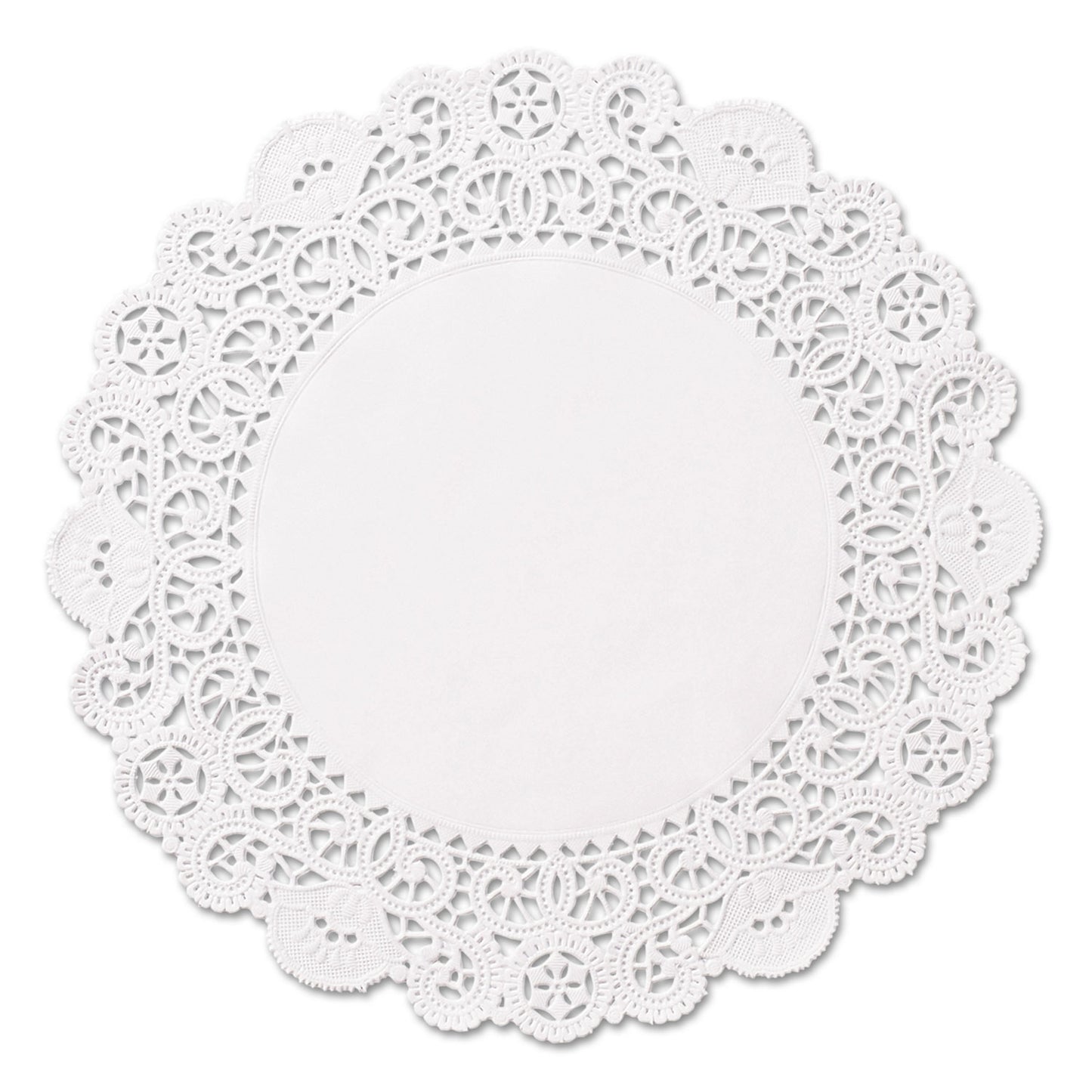 DOILIES 8.5" WHITE RD LACE