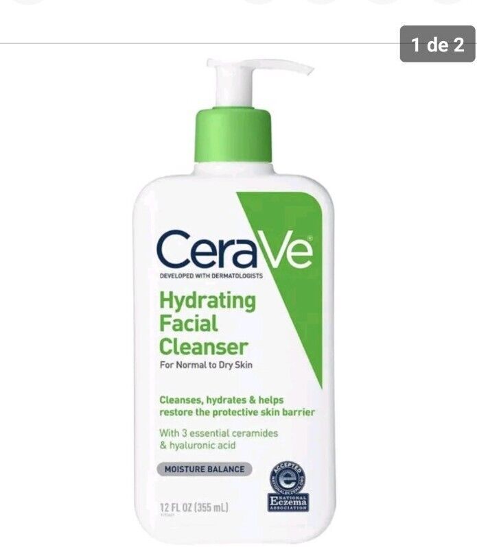 CeraVe Hydrating Facial Cleanser for Normal to Dry Skin, 12 oz