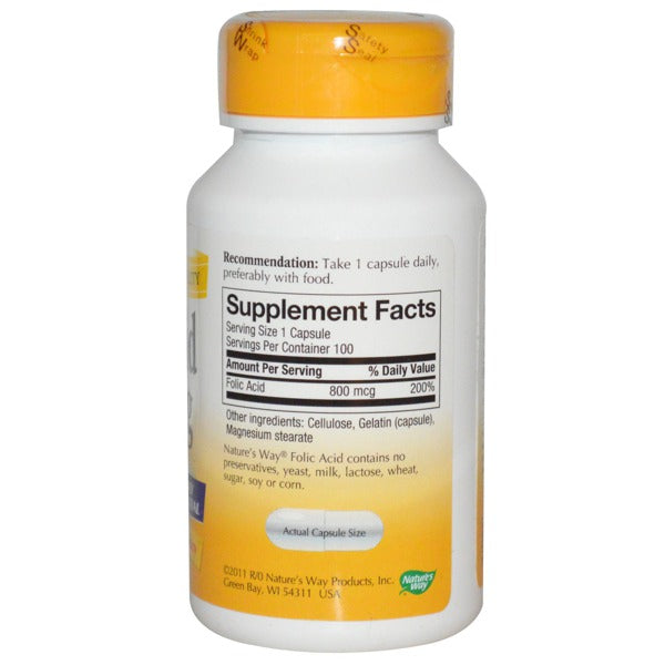 NATURE'S WAY FOLIC ACID,800 MCG