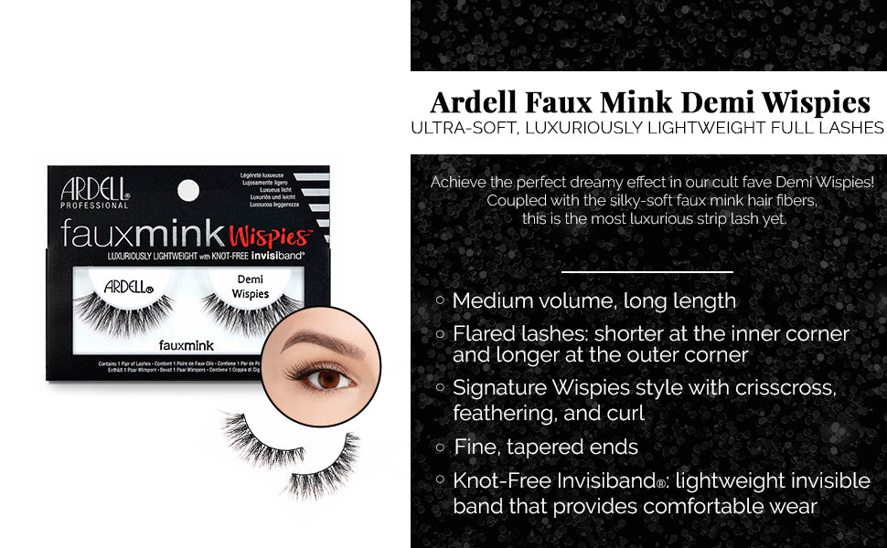 Ardell Faux Mink Lashes - Wispies, 4 count