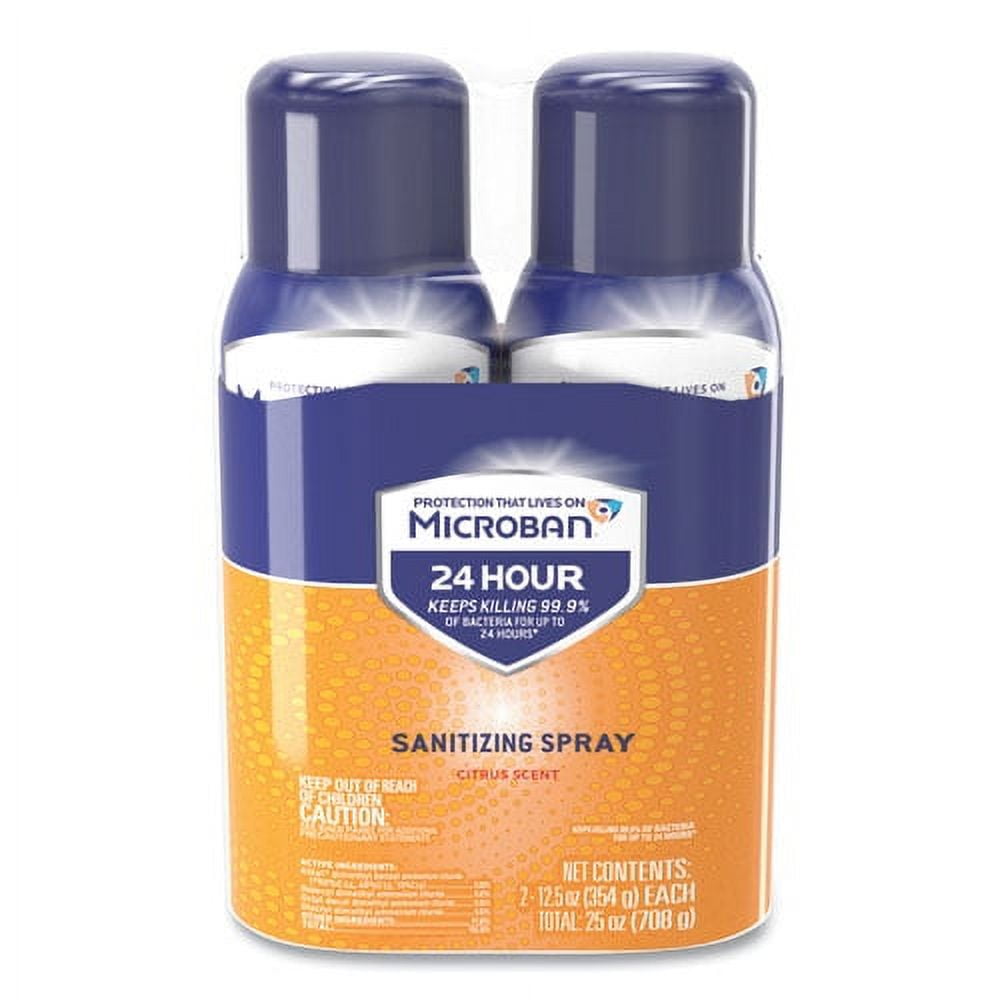 Microban 24 Hour Sanitizing Spray - Citrus Scent, 2.8 oz