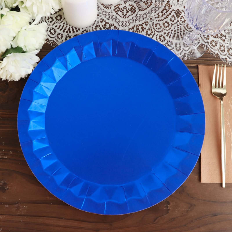 Unique Solid Round 7" Paper Plates - Royal Blue, 20 count