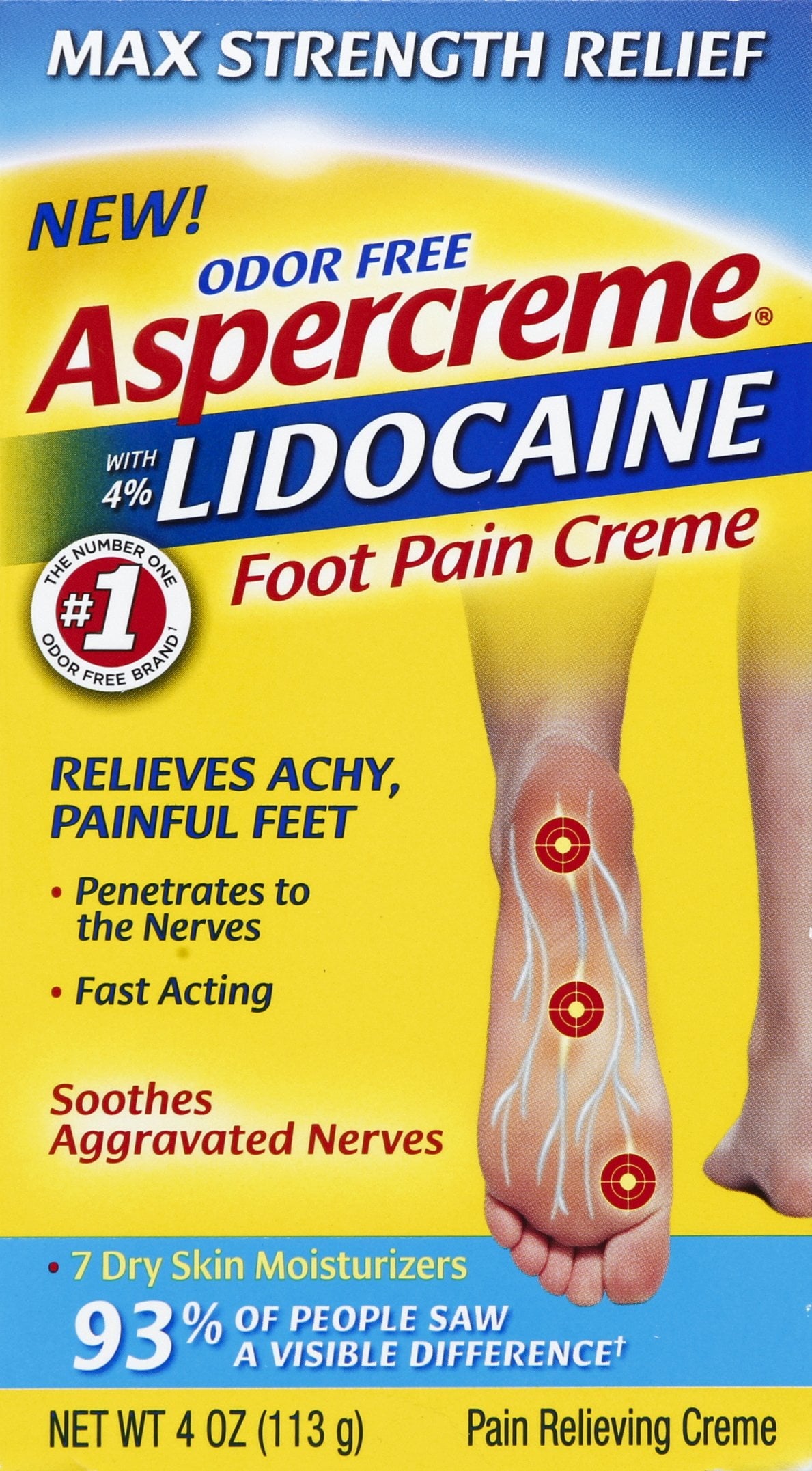 ASPERCREME CR 4% 120GM FOOT