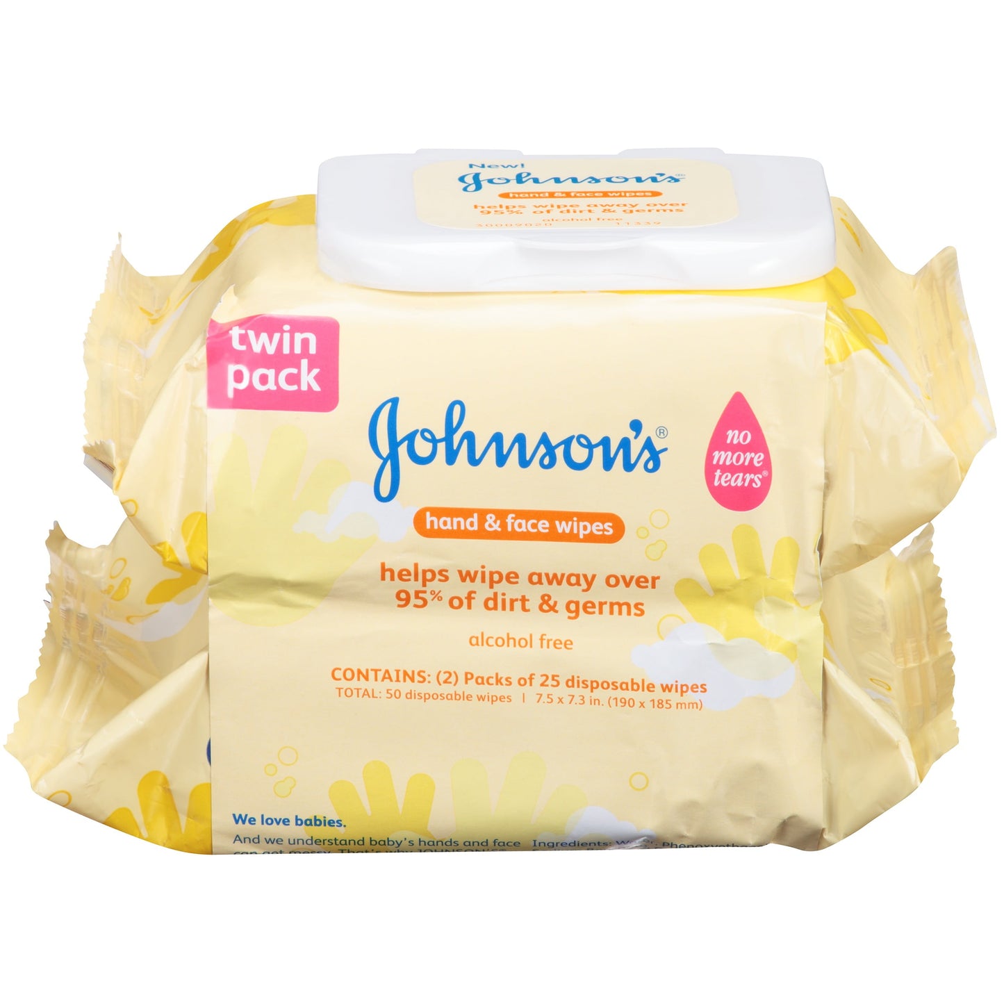 J&J HAND&FACE WIPES 25ct