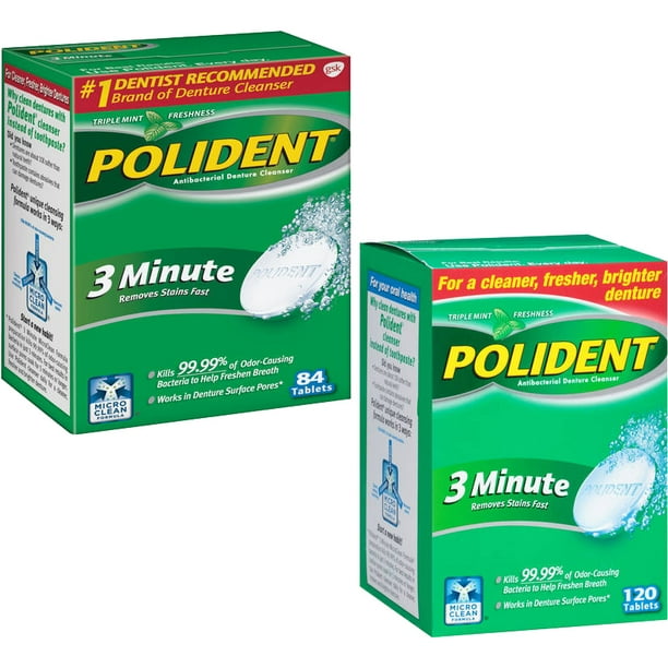 POLIDENT 3 MINUTE TABLET MINT 120CT