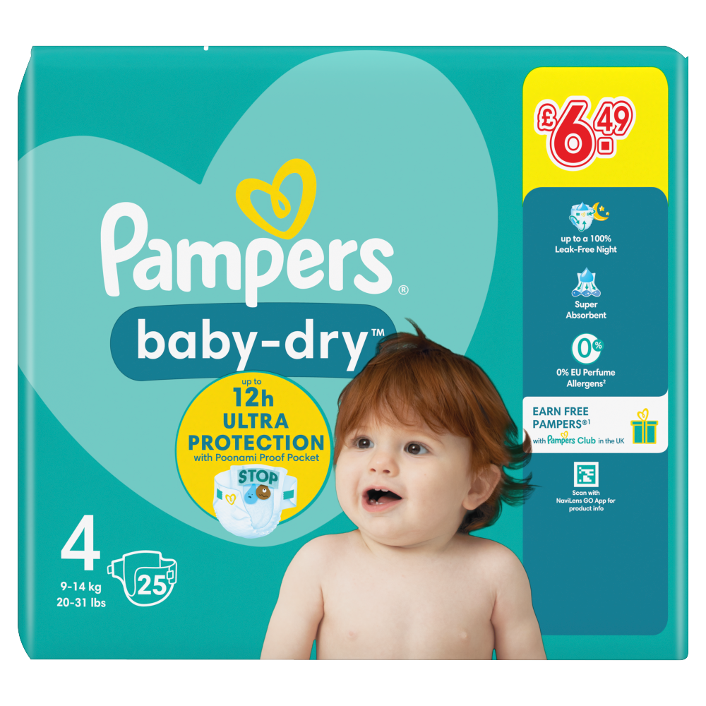 PAMPERS BABY DRY SIZE 4 JUMBO PK 4X28CT