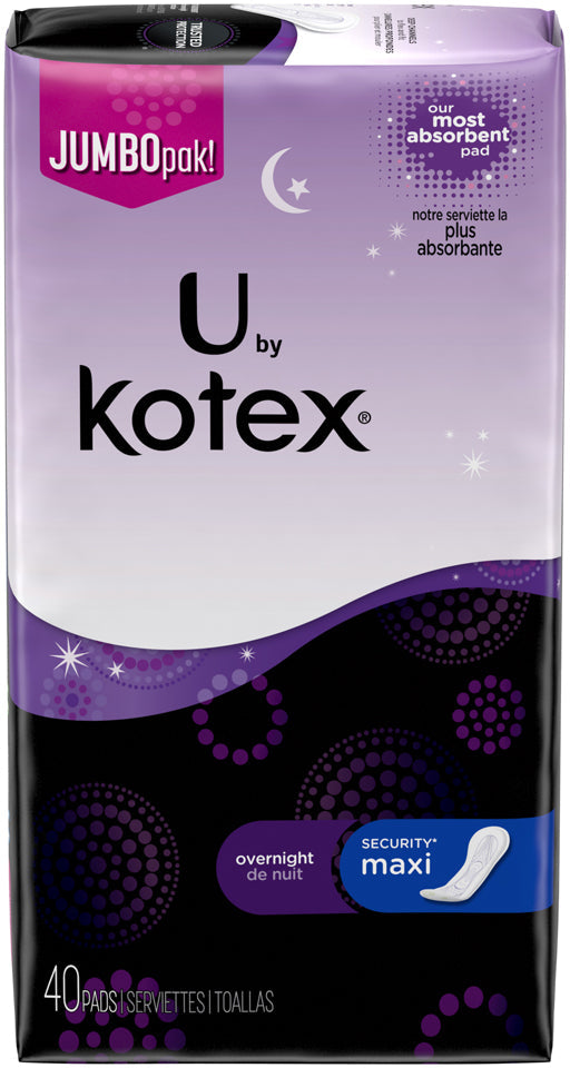 U BY KOTEX CLN&SCR MAXI REG PAD 6X24