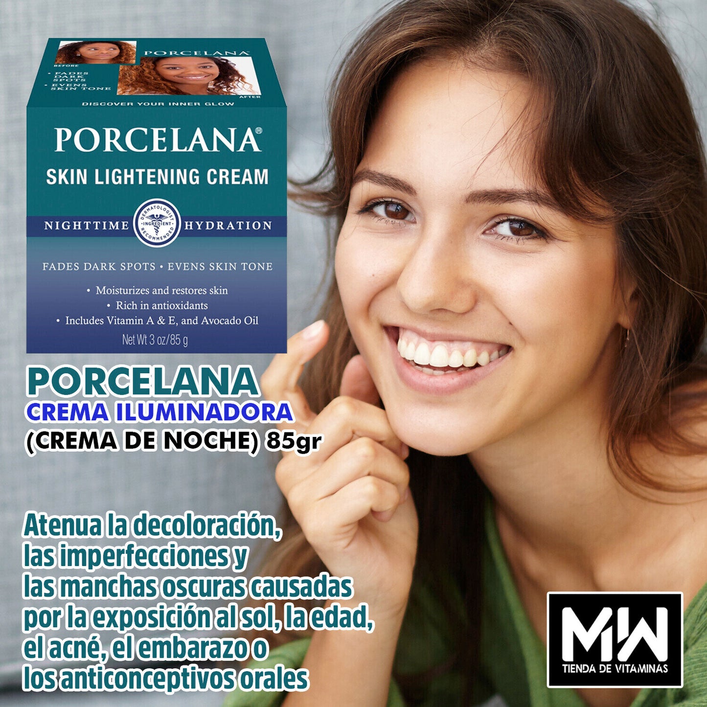 PORCELANA SKIN LIGHTEN CREAM DAY 3OZ