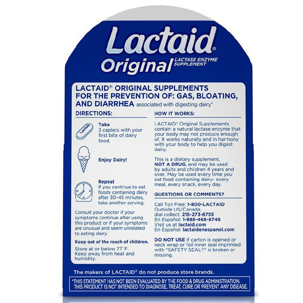 LACTAID CAPLET ORIGINAL 120CT