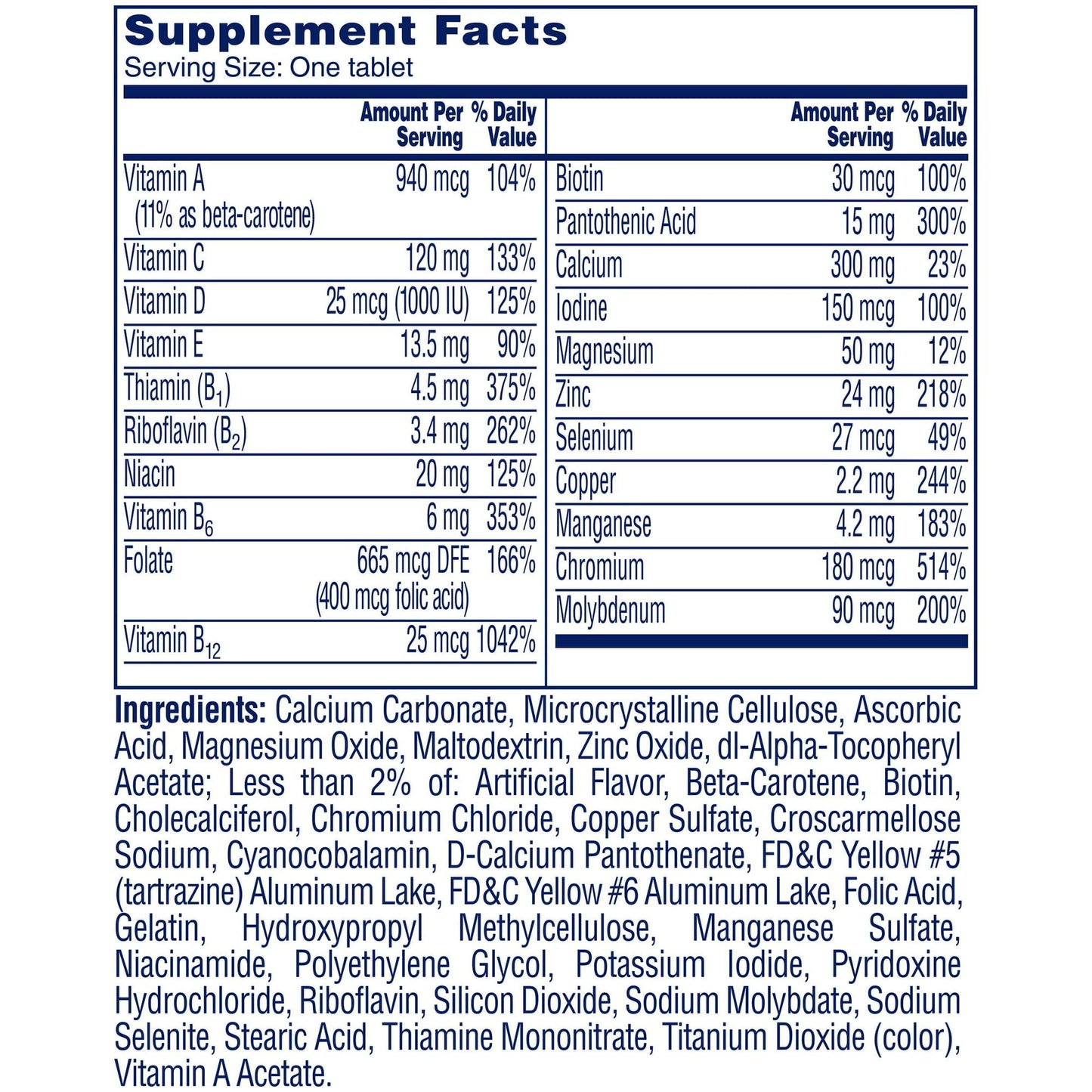 ONE-A-DAY ADVANTAG WOMEN 50+ TABLET 65CT