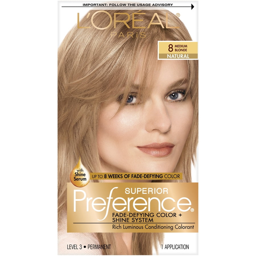 L'ORÉAL PARIS Superior Preference Permanent Hair Color, 8 Medium Blonde, 6.5 fl. oz.