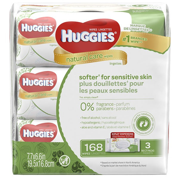 HUGGIES NATURAL CARE PA 168