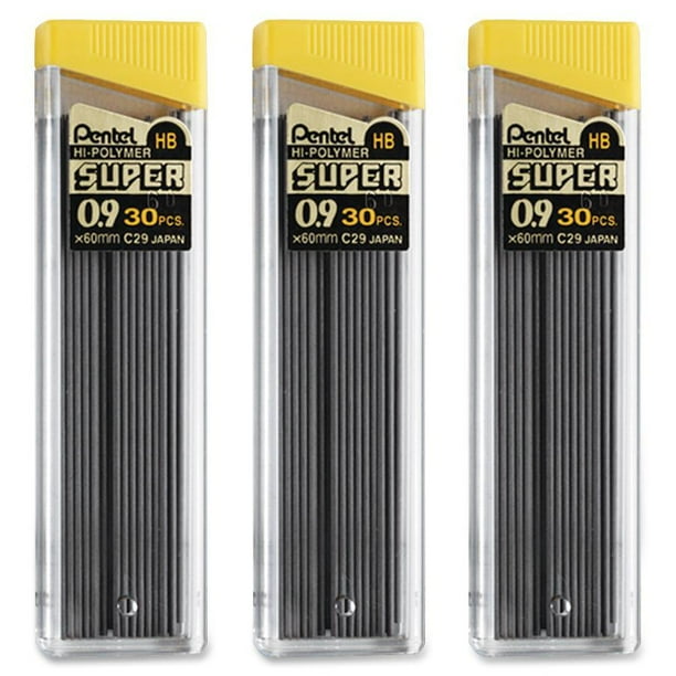 Super Hi-Polymer Lead Refill (0.9mm) Thick, HB, 30 pcs/Tube 1-Pk