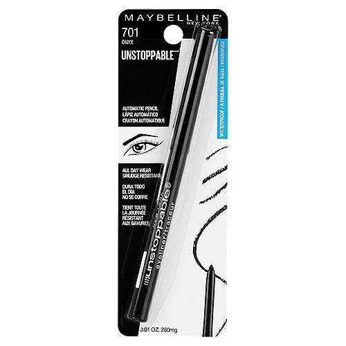 MAYBELLINE New York Unstoppable Mechanical Eyeliner Pencil, Onyx, 0.01 oz