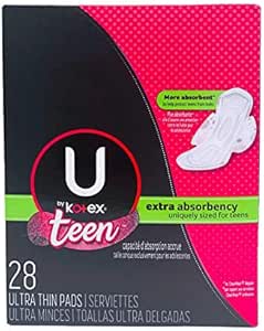 U BY KOTEX TEEN ULTTHN OVRN WNG PAD 4X12