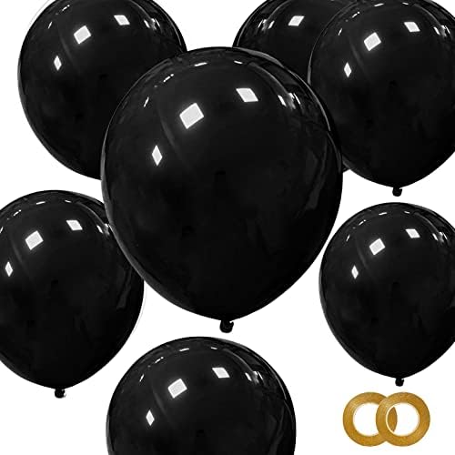 JET BLACK BALLOONS 9IN 20CT