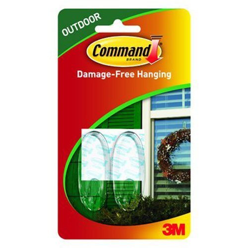 Command Medium Outdoor Window Hooks - Clear, 2 Hooks + 4 Strips