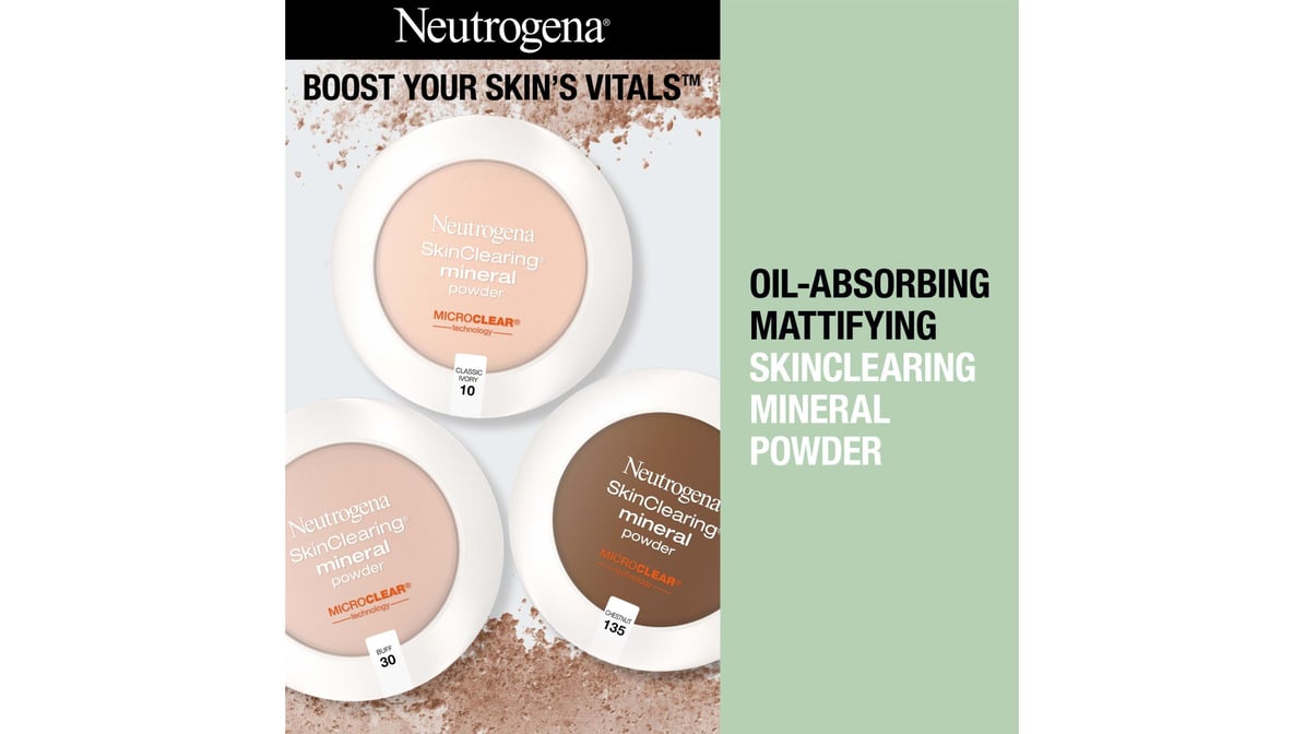Neutrogena SkinClearing Mineral Acne Powder, Soft Beige 50, .38 oz