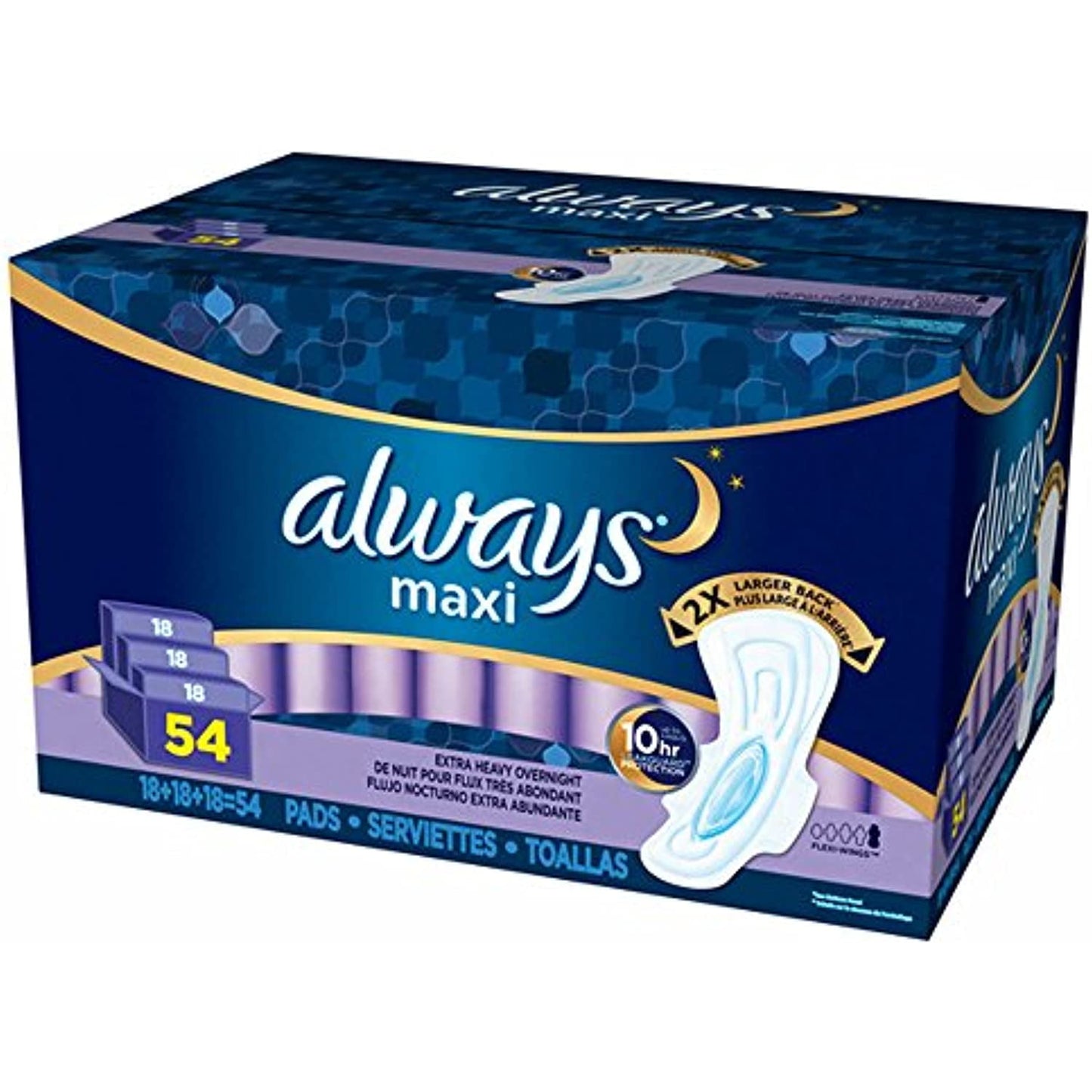 ALWAYS MAXI FLXW OVRNT PAD 6X26CT