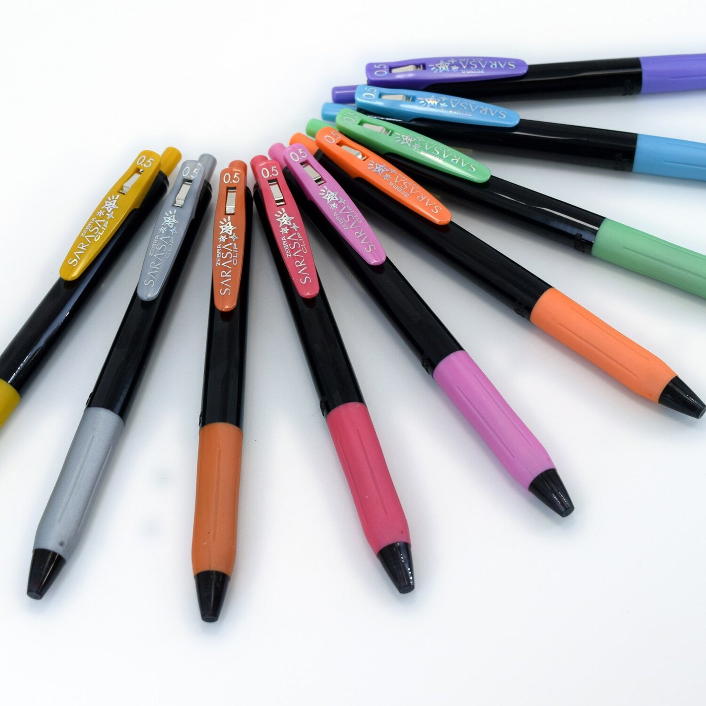 Zebra Sarasa Clip Retractable Gel Pens - Shiny Assorted Colors, 9 count