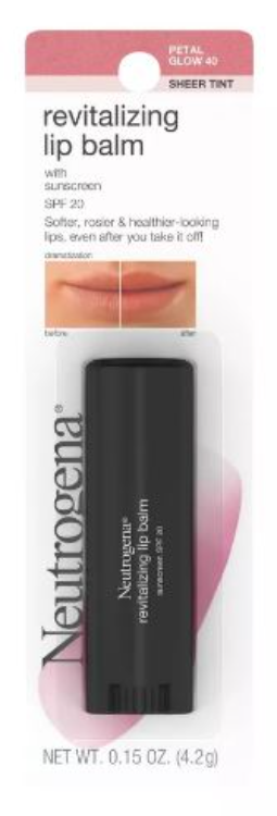 Neutrogena Revitalizing Tinted Lip Balm, SPF 20, Petal Glow 40, .15 oz