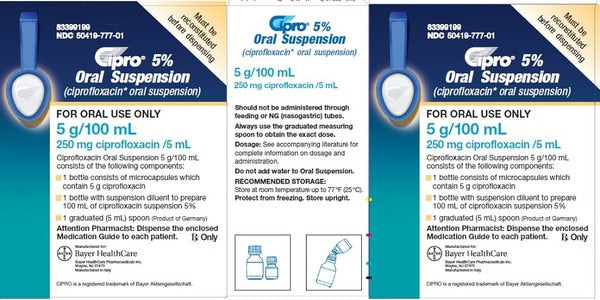 CIPRO PT 250MG/5ML 100ML