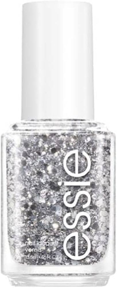 essie luxeffects salon-quality nail polish, vegan, silver, sparkle, Set In Stones, 0.46 fl oz