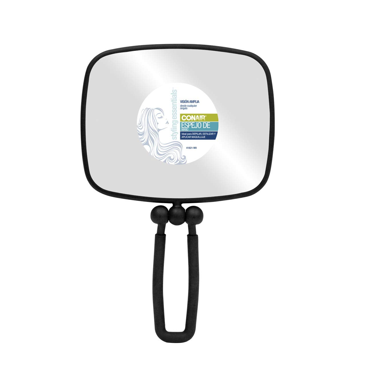 CONAIR Perfect Position 2-Sided Round Mirror - Black